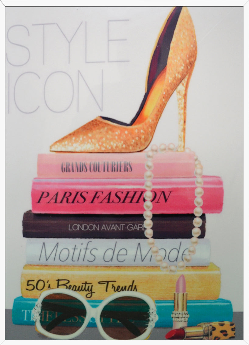 Artsy Style Decorative Painting, White Frame