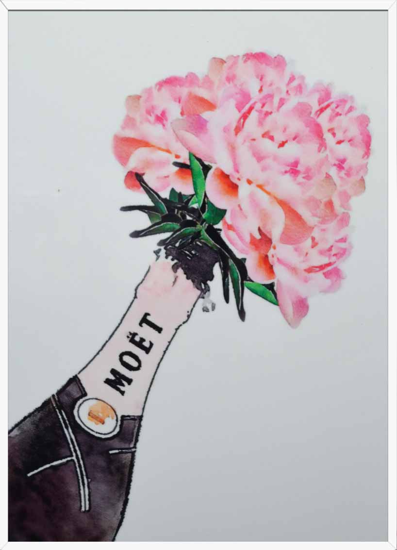 Artsy Style Decorative Painting, White Frame