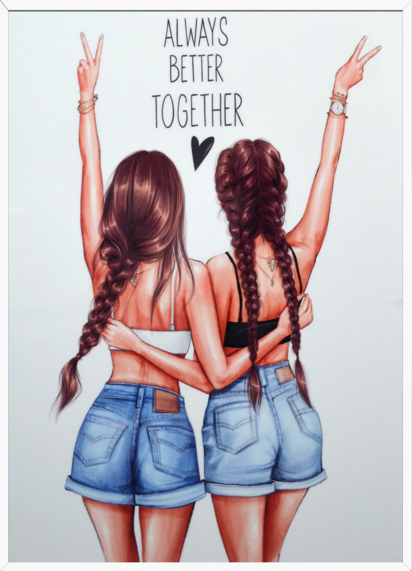 Artsy Style Decorative Painting, White Frame