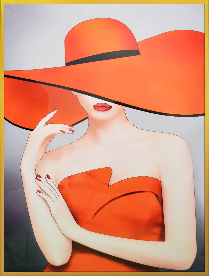 Abstract Style Decorative Painting, Gold Frame