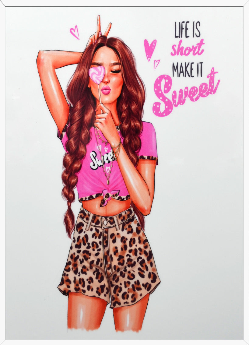 Artsy Style Decorative Painting, White Frame