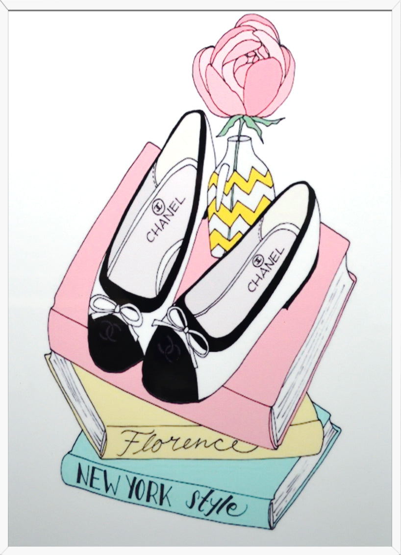 Artsy Style Decorative Painting, White Frame