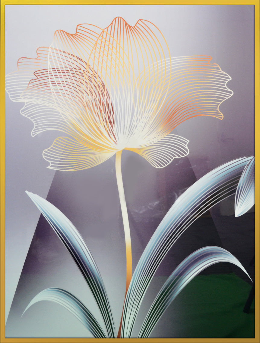 Abstract Style Decorative Painting, Gold Frame
