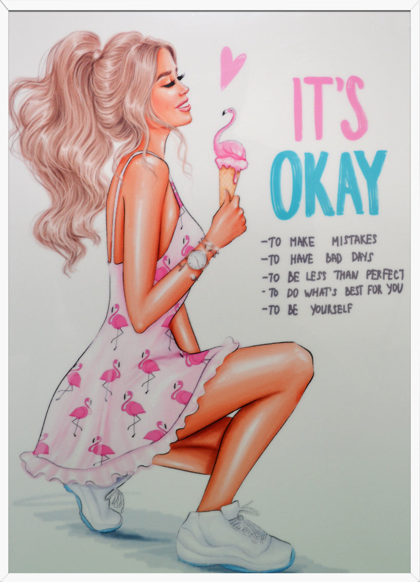 Artsy Style Decorative Painting, White Frame